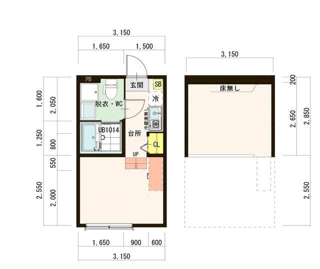 ハーモニーテラス東堀切II(ワンルーム/1階)の間取り写真