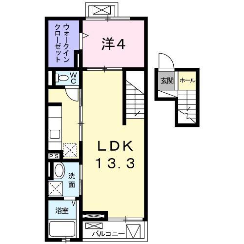 エンペラーズ・ハウス(1LDK/4階)の間取り写真