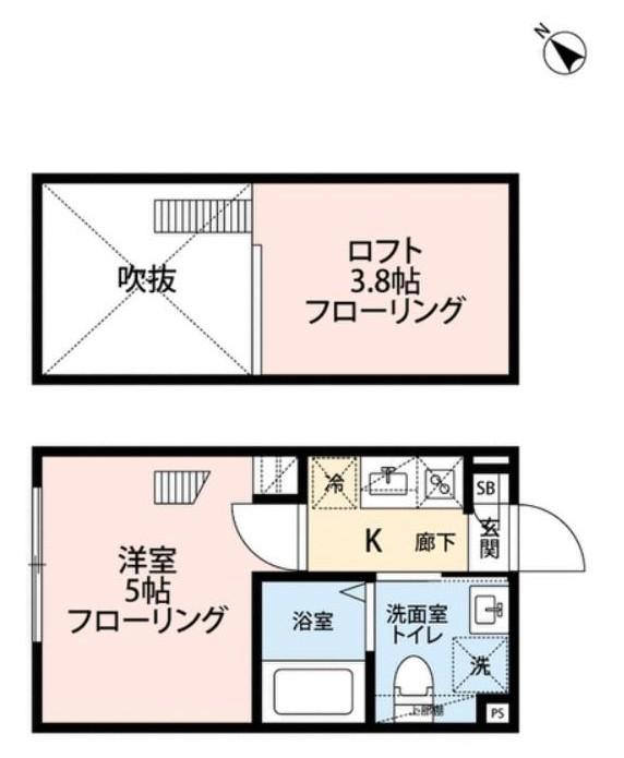 プロスペリティカーサ下北沢(1K/3階)の間取り写真