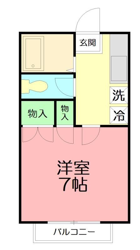 羽黒コーポ(1K/2階)の間取り写真