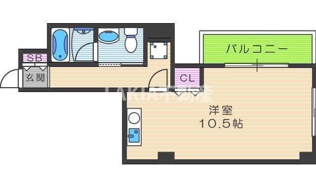 パラード天王寺(ワンルーム/8階)の間取り写真
