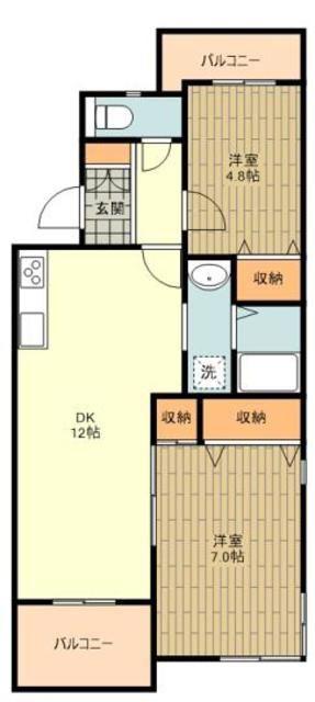 アーニス(2LDK/2階)の間取り写真