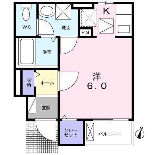 GLICINA(ワンルーム/1階)の間取り写真