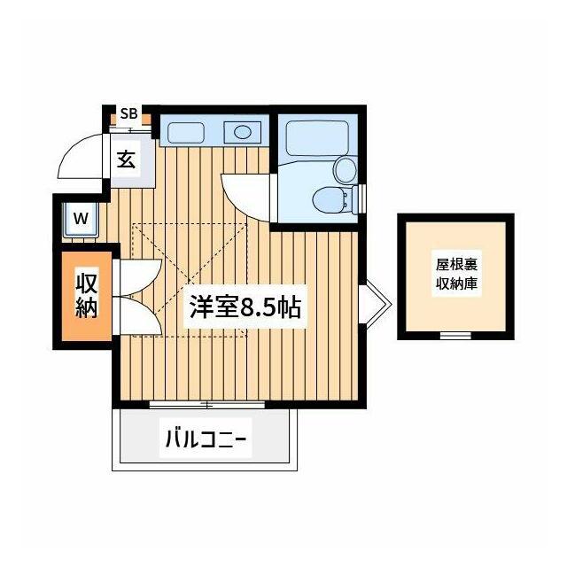 ヤングヒル飯山(ワンルーム/2階)の間取り写真