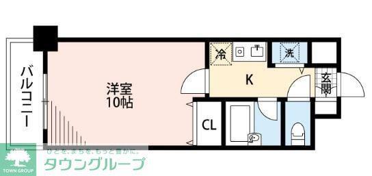 パルコート海神(1K/3階)の間取り写真
