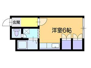サンヴァレー(ワンルーム/3階)の間取り写真