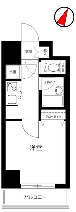 パレステュディオ飯田橋(1K/7階)の間取り写真