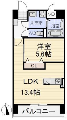 スカーバティー葵(1LDK/1階)の間取り写真
