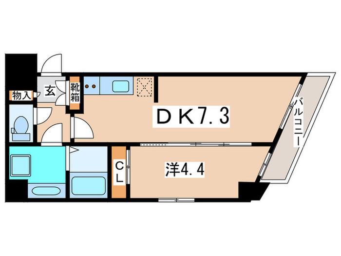 コンフォリア東池袋(1DK/2階)の間取り写真