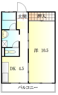 石塚マンション(1DK/2階)の間取り写真