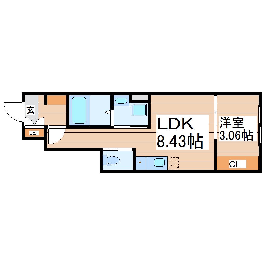 ASUIT南光台(1LDK/1階)の間取り写真