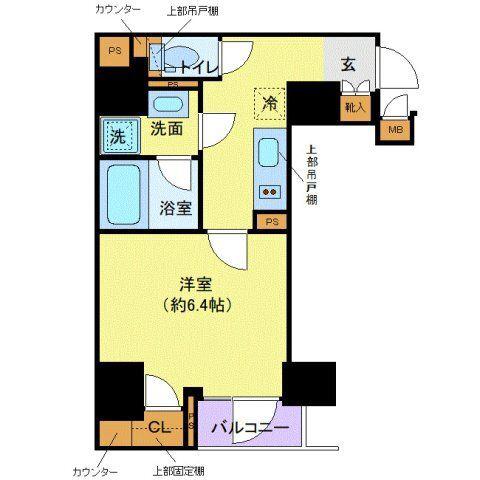 ディアレイシャス市谷薬王寺(1K/9階)の間取り写真