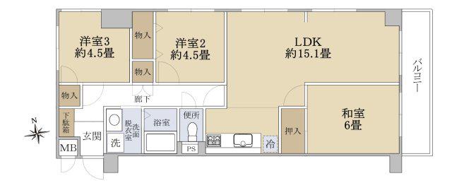 エンゼルハイム保土ヶ谷第二(3LDK/1階)の間取り写真