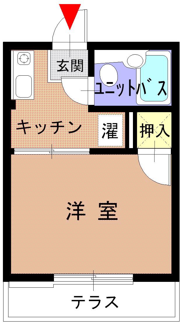 シティハイム エスポワール(1K/1階)の間取り写真