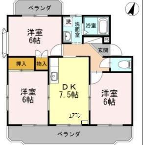 グレースリヴラン(3DK/3階)の間取り写真