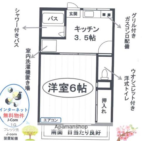 グリーンハイツ(1K/1階)の間取り写真