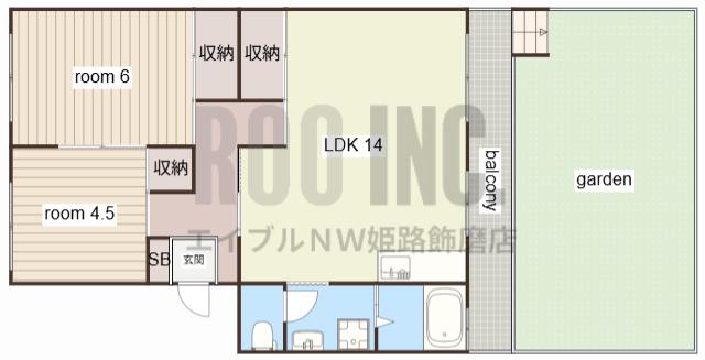 ローレルハイツ姫路天満(2LDK/1階)の間取り写真