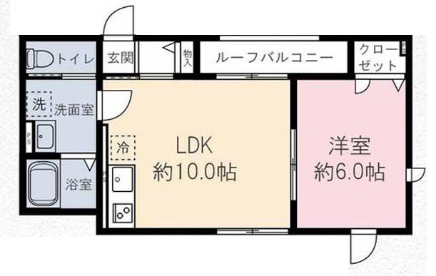 池袋本町1丁目パレス(1LDK/2階)の間取り写真