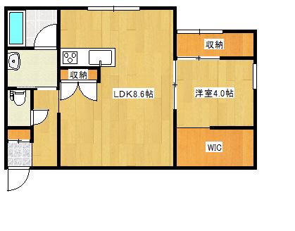 小新アパート(1LDK/1階)の間取り写真