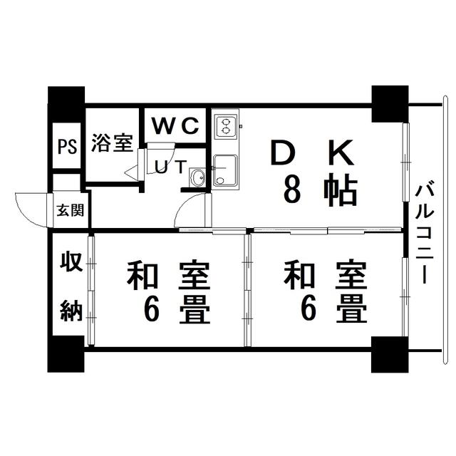 オレンジビル(2DK/2階)の間取り写真