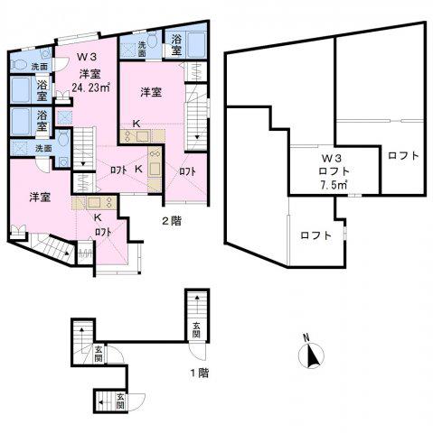 SUVACO羽田W(ワンルーム/2階)の間取り写真