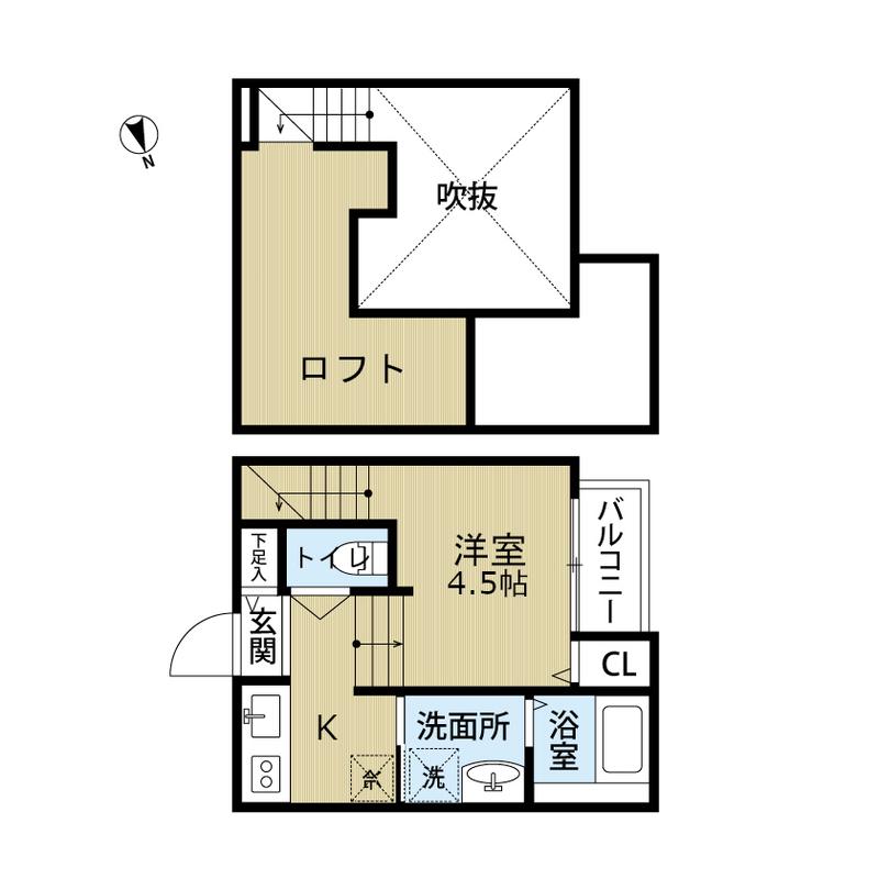 PLUMERIE箱崎(ワンルーム/1階)の間取り写真