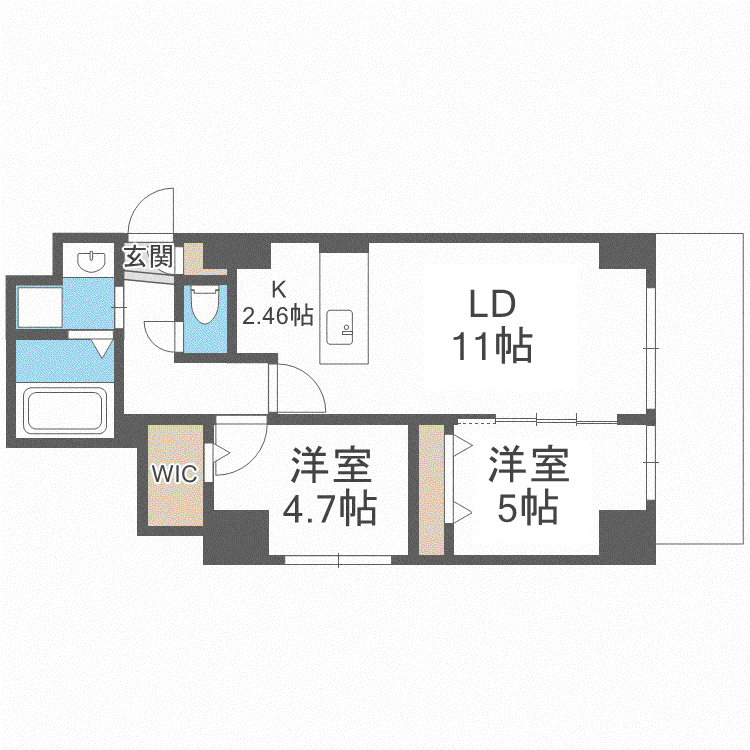 ZOLEE(2LDK/8階)の間取り写真