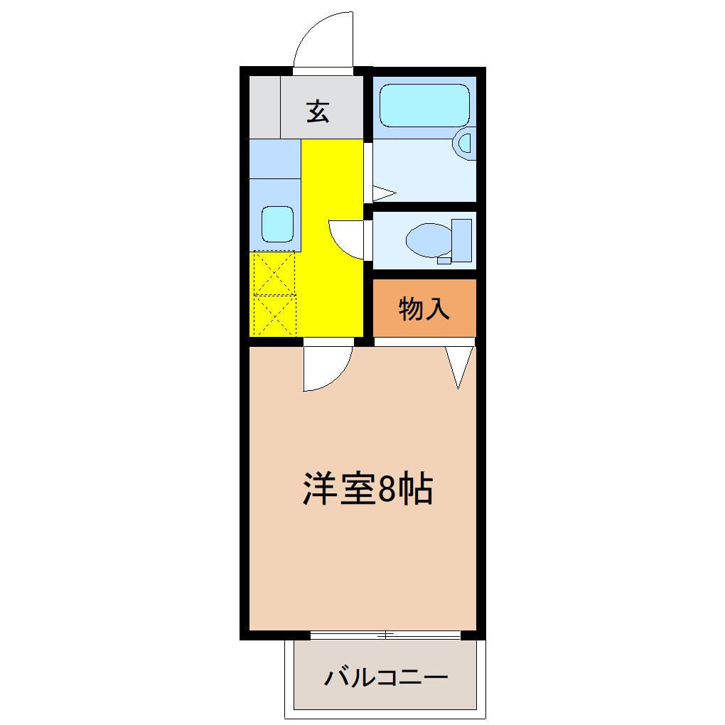 サンライフ嘉納(1K/1階)の間取り写真