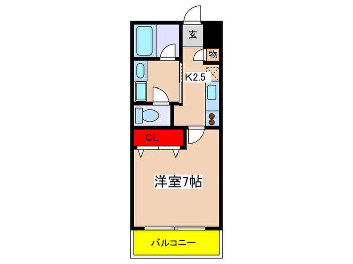 BLOOM(1K/2階)の間取り写真