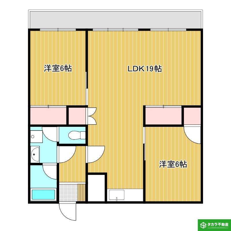 マンションパームイン(2LDK/2階)の間取り写真