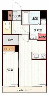 BCASA KAWASAKIV(1SLDK/3階)の間取り写真