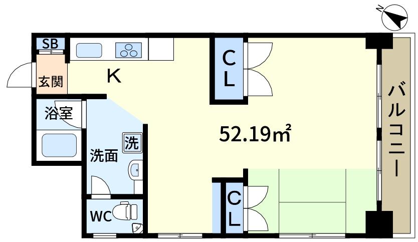 辰巳橋マンション(ワンルーム/9階)の間取り写真