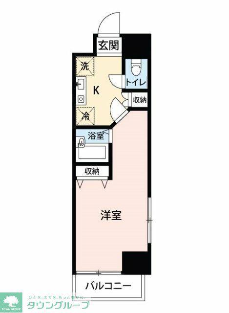 エスペランサ・K2(1K/6階)の間取り写真