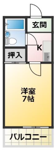 コーポ栄(1K/1階)の間取り写真