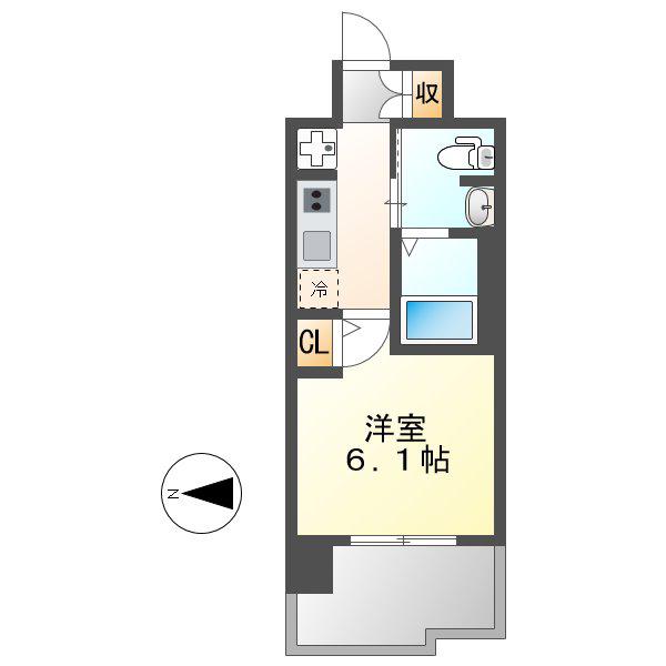 LIVE CASA堀田(1K/4階)の間取り写真