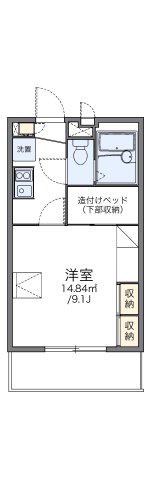 レオパレス大岡壱番館(1K/1階)の間取り写真