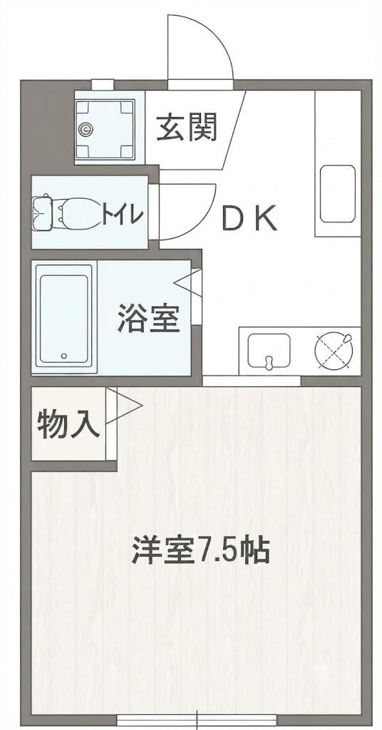 エクセレント(1DK/4階)の間取り写真