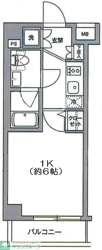 パークロッジ久我山(1K/3階)の間取り写真