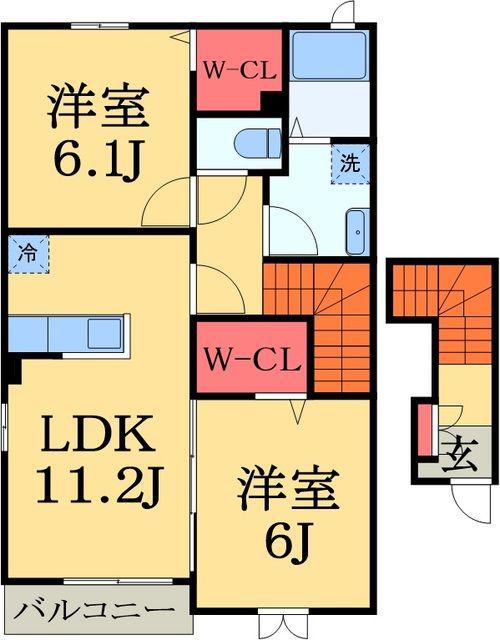 ルーチェ・ソラーレ(2LDK/2階)の間取り写真