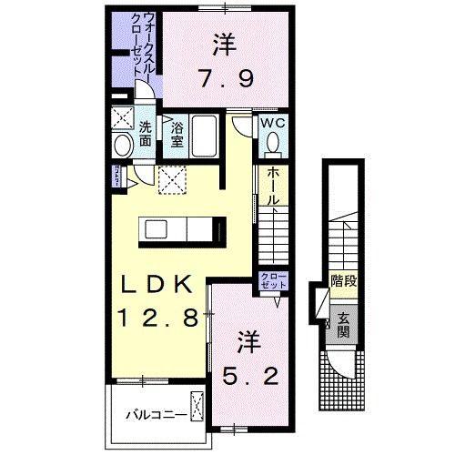 ラ・ルーチェ(2LDK/2階)の間取り写真