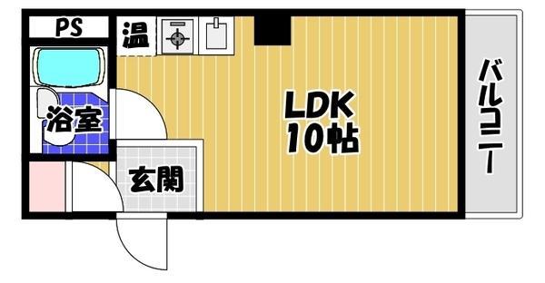 エスティライフ富田林(ワンルーム/5階)の間取り写真
