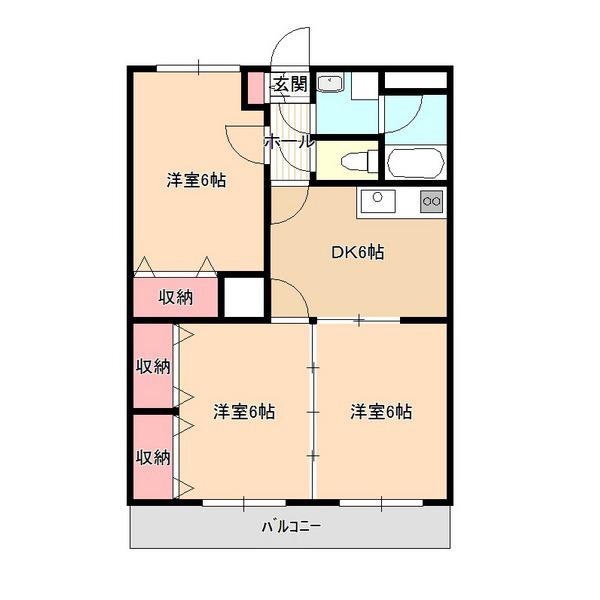 メゾン殿岡(3DK/1階)の間取り写真