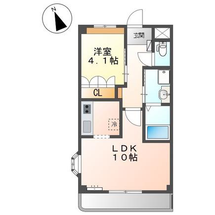 シルフィードA(1LDK/2階)の間取り写真