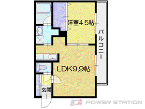 T-MODE花園(1LDK/4階)の間取り写真
