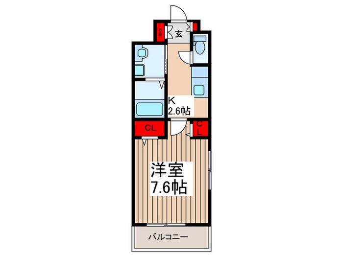 リオラ I(1K/3階)の間取り写真