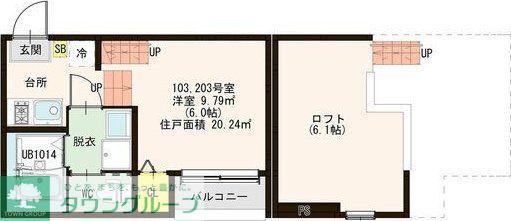 アムールヒナ(ワンルーム/2階)の間取り写真