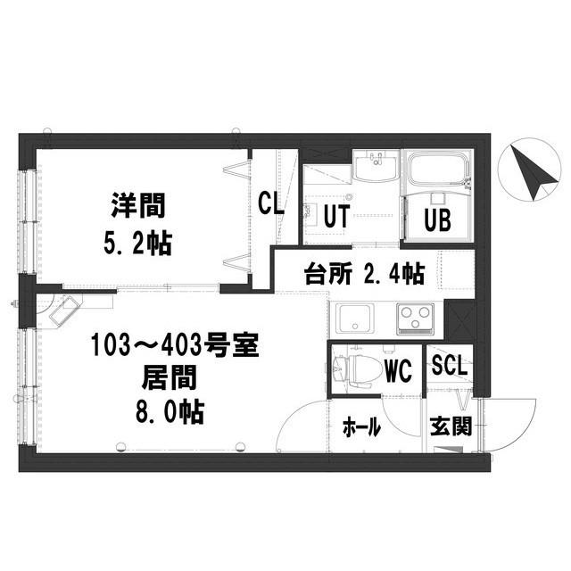 ラ・シャルモント 東札幌(1LDK/2階)の間取り写真
