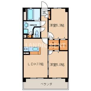 レジデンスソレイユ(2LDK/4階)の間取り写真