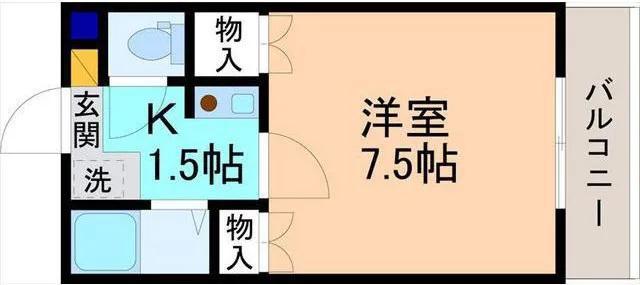 アネックス75(1K/1階)の間取り写真