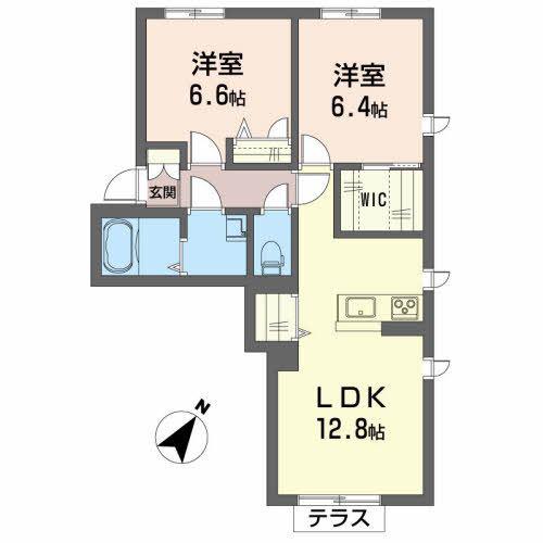 シャーメゾン レジーナ(2LDK/1階)の間取り写真